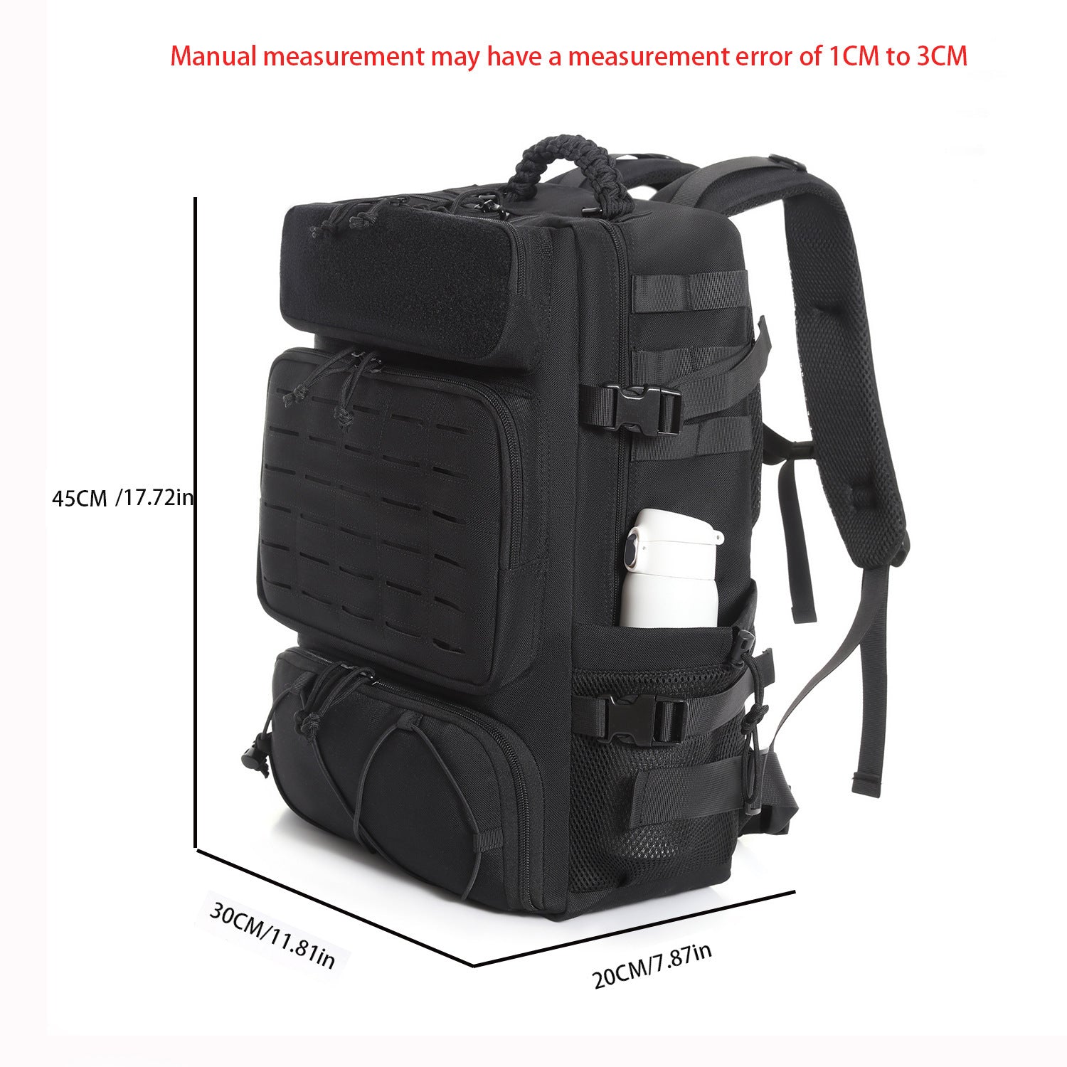 Big Capacity Heavy Duty Nylon Hiking Backpack, Soft Padded Back, MOLLE System, Laptop Sleeve, Independent Shoe Compartment, Luggage Sleeve, Outdoor Sports Day Hike Travel