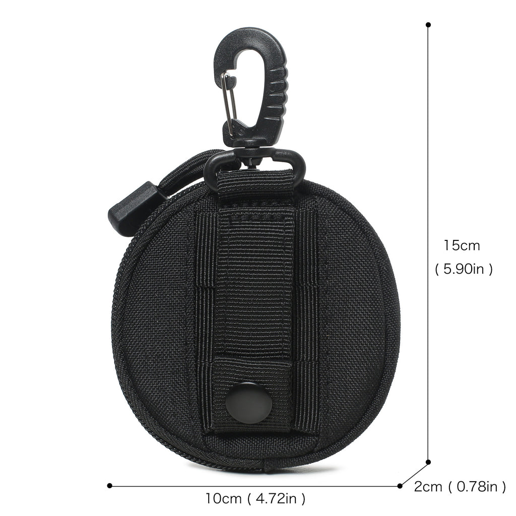 1000 D EDC Nylon Fabric Mini Key Earbuds Coin Pouch with Hook