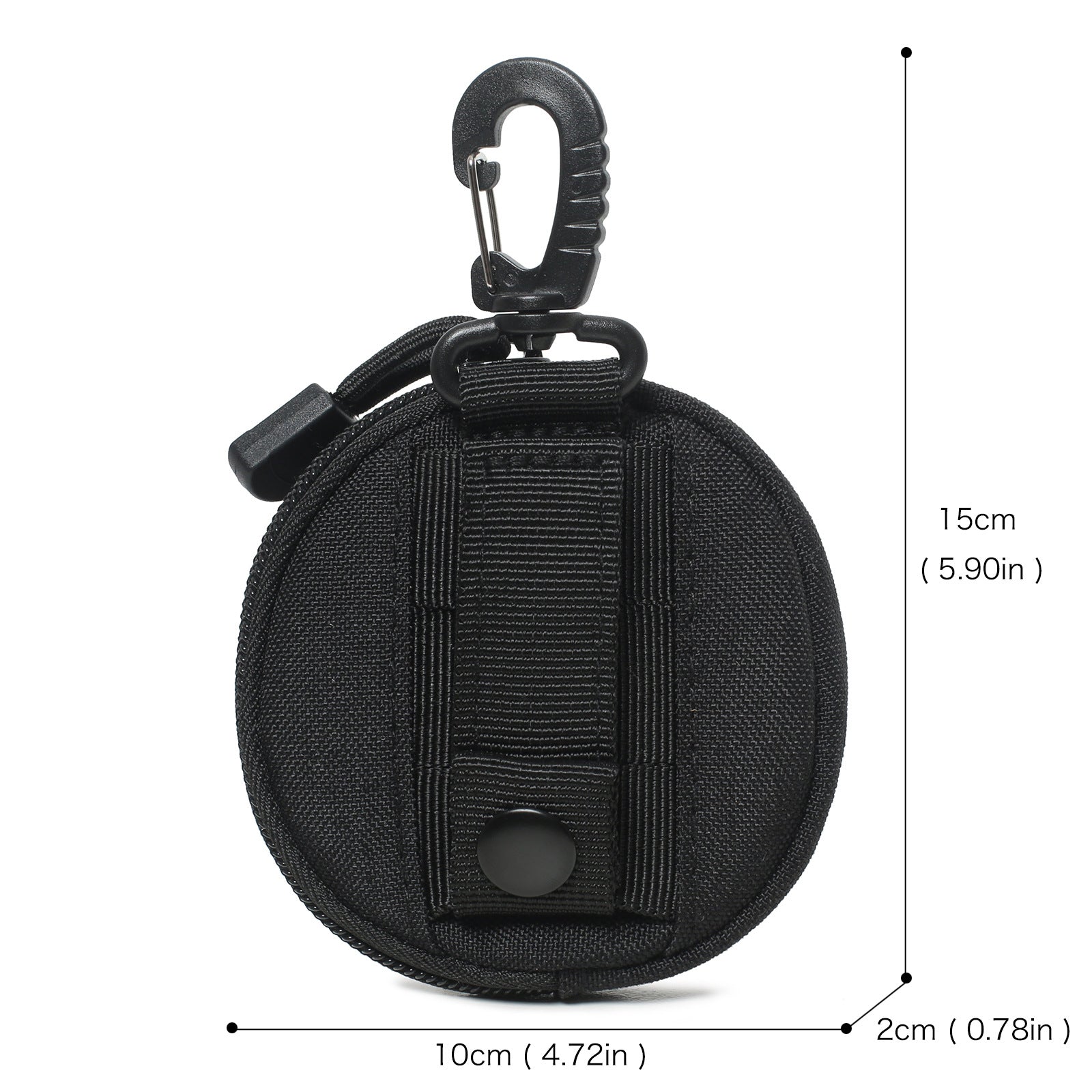 1000 D EDC Nylon Fabric Mini Key Earbuds Coin Pouch with Hook