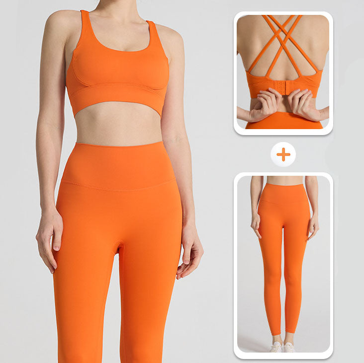Women's Casual Multi-Sport 2 Piece Activewear Set, Halter Crop Tank Top & High Waist Full Length Yoga Leggings, Multiple Dopamine Colors for Gym Yoga Daily Casual Wear
