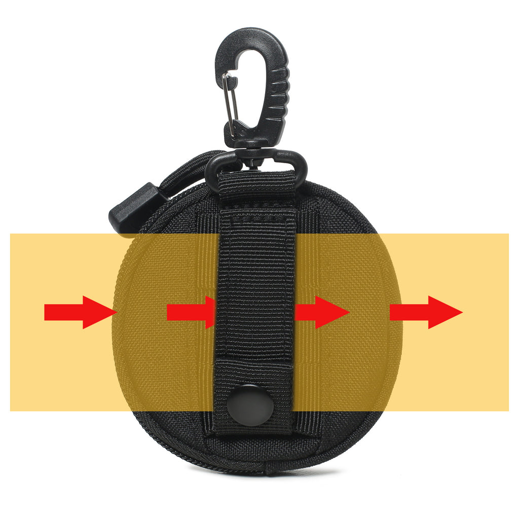 1000 D EDC Nylon Fabric Mini Key Earbuds Coin Pouch with Hook