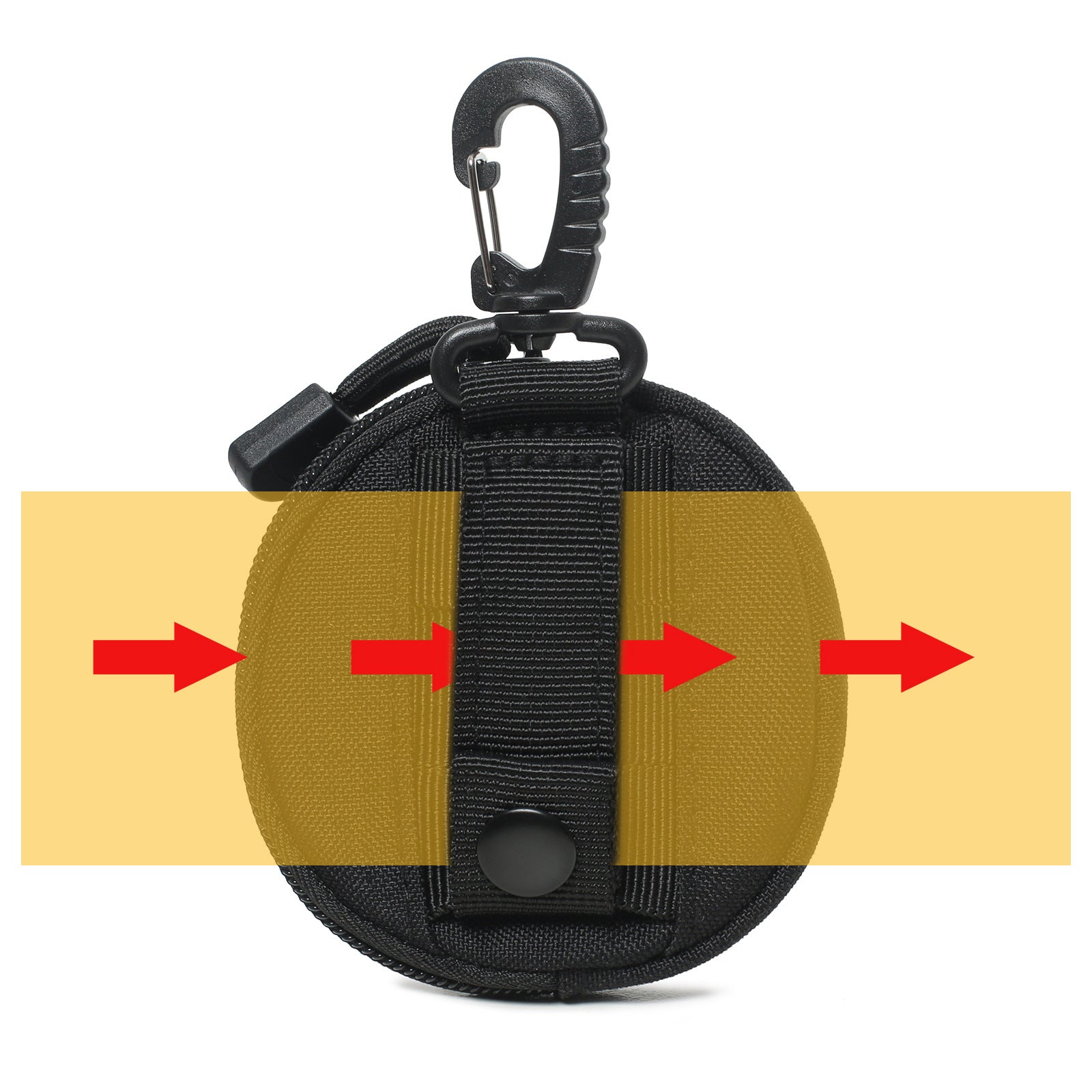1000 D EDC Nylon Fabric Mini Key Earbuds Coin Pouch with Hook