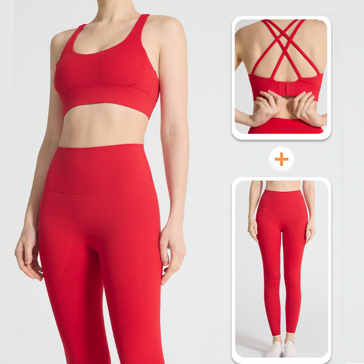 Women's Casual Multi-Sport 2 Piece Activewear Set, Halter Crop Tank Top & High Waist Full Length Yoga Leggings, Multiple Dopamine Colors for Gym Yoga Daily Casual Wear