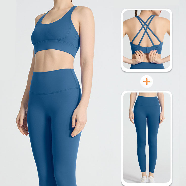 Women's Casual Multi-Sport 2 Piece Activewear Set, Halter Crop Tank Top & High Waist Full Length Yoga Leggings, Multiple Dopamine Colors for Gym Yoga Daily Casual Wear