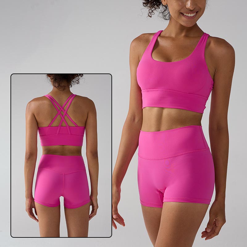 Gym & Yoga Women's Dopamine Color Summer Tank Top & Shorts Activewear Set