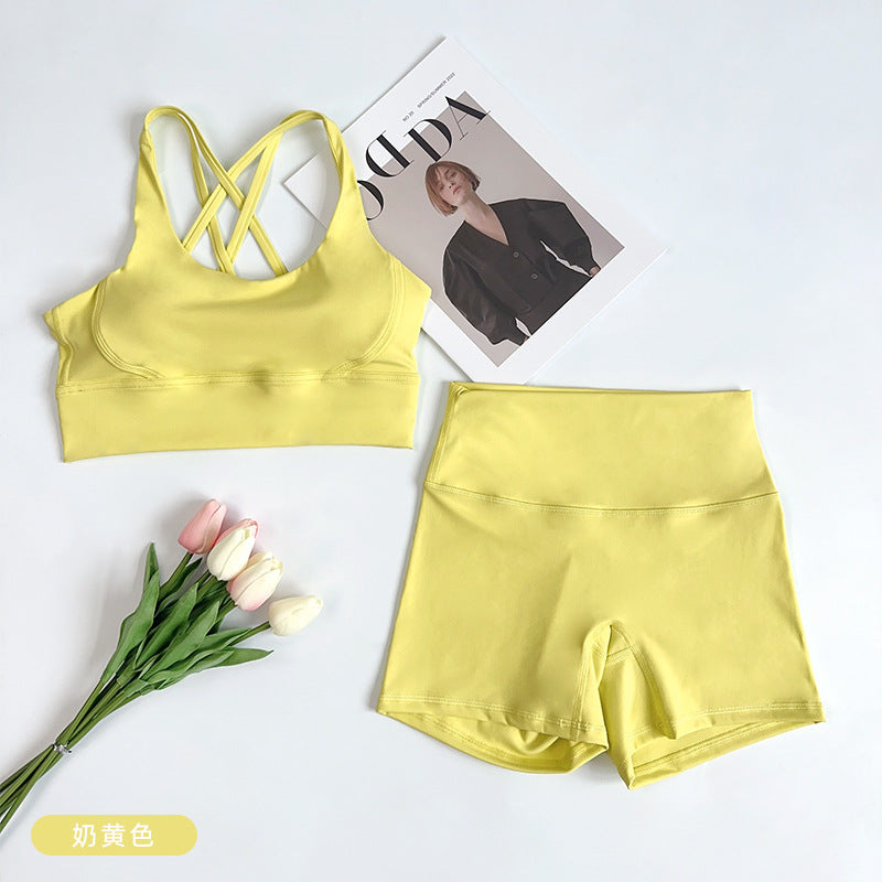 Gym & Yoga Women's Dopamine Color Summer Tank Top & Shorts Activewear Set