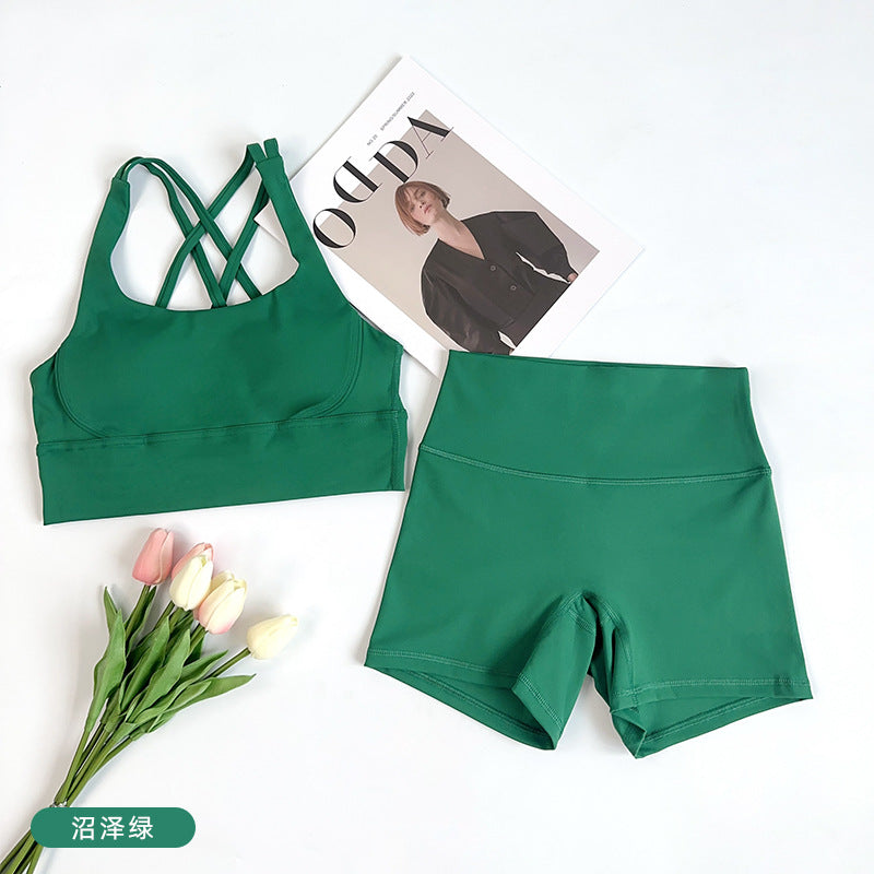 Gym & Yoga Women's Dopamine Color Summer Tank Top & Shorts Activewear Set