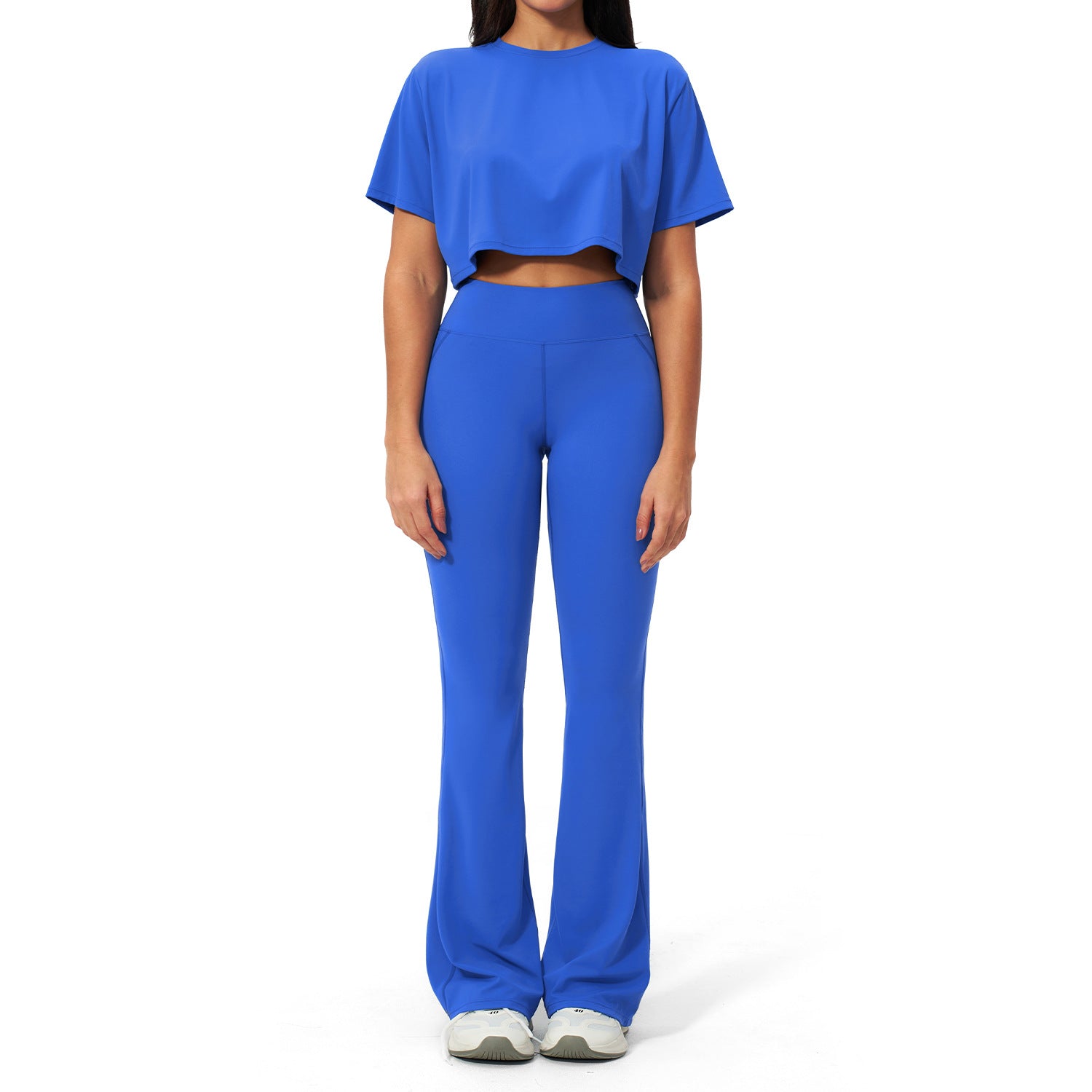 Summer Women's Casual Loose Fit T-Shirt and Long Pants Yoga Set, Soft Stretch Breathable Activewear Outfit for Gym Workout Yoga Daily Wear