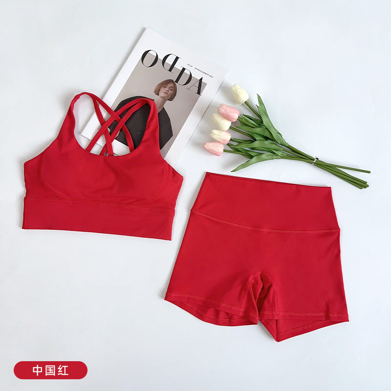 Gym & Yoga Women's Dopamine Color Summer Tank Top & Shorts Activewear Set