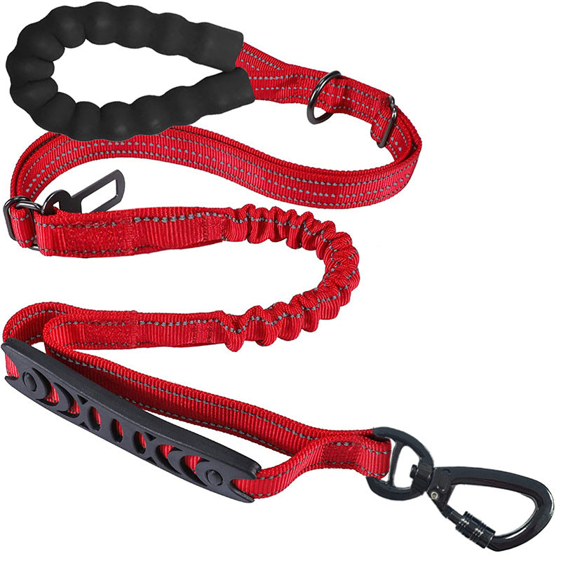 Anti-lost Pet Dog Cat Harness Reflective Set Elastic Bungee Dog Leash Lockable Buckle Car Seatbelt Buckle with Personalized ID Airtag Waterproof Holder