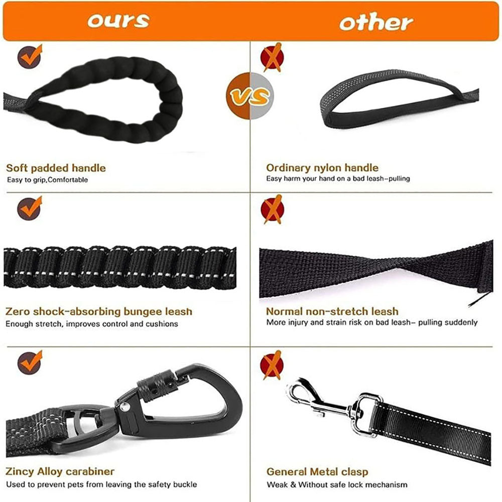 Anti-lost Pet Dog Cat Harness Reflective Set Elastic Bungee Dog Leash Lockable Buckle Car Seatbelt Buckle with Personalized ID Airtag Waterproof Holder