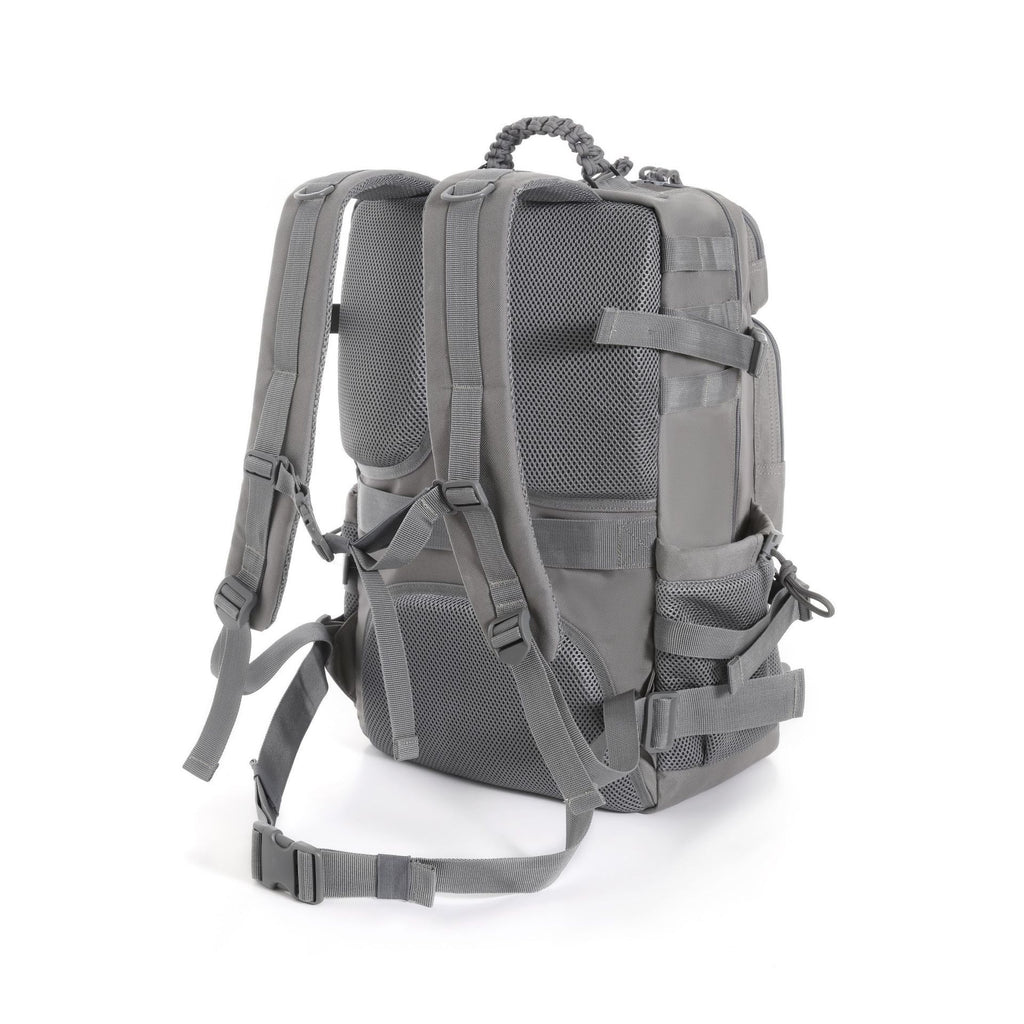 Big Capacity Heavy Duty Nylon Hiking Backpack, Soft Padded Back, MOLLE System, Laptop Sleeve, Independent Shoe Compartment, Luggage Sleeve, Outdoor Sports Day Hike Travel