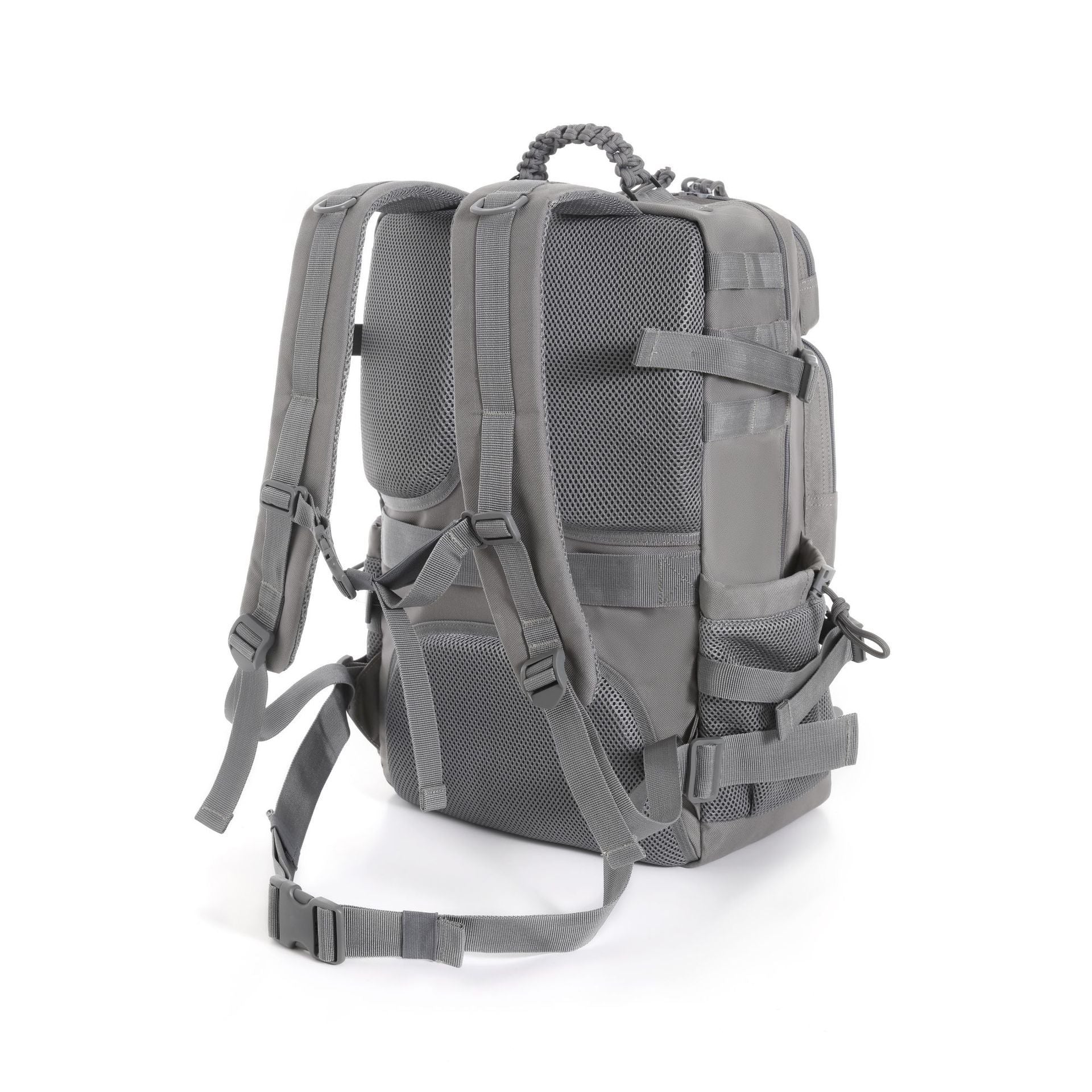 Big Capacity Heavy Duty Nylon Hiking Backpack, Soft Padded Back, MOLLE System, Laptop Sleeve, Independent Shoe Compartment, Luggage Sleeve, Outdoor Sports Day Hike Travel