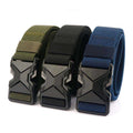 EDC Heavy Duty Zinc Alloy Quick-Release Buckle Elastic Nylon Webbing Tactical Belt
