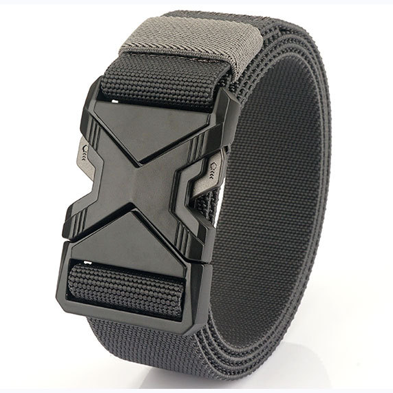 EDC Heavy Duty Zinc Alloy Quick-Release Buckle Elastic Nylon Webbing Tactical Belt