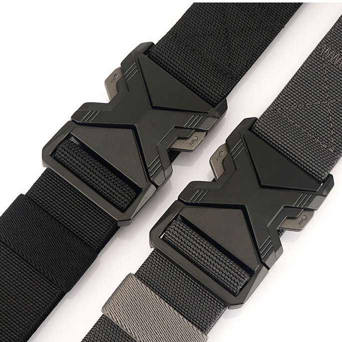 EDC Heavy Duty Zinc Alloy Quick-Release Buckle Elastic Nylon Webbing Tactical Belt