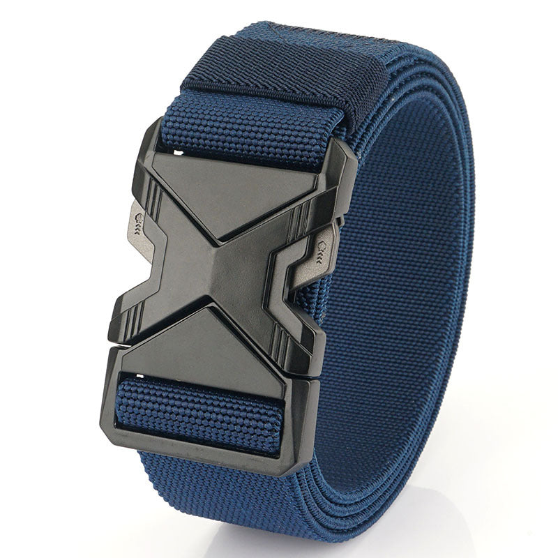 EDC Heavy Duty Zinc Alloy Quick-Release Buckle Elastic Nylon Webbing Tactical Belt